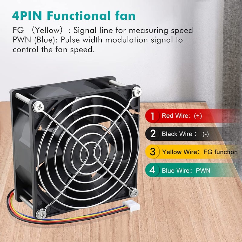 Wathai 92mm x 38mm 90mm Dual Ball 12V High Airflow Fan DC High Speed Pressure Cooling Fan - Image 4
